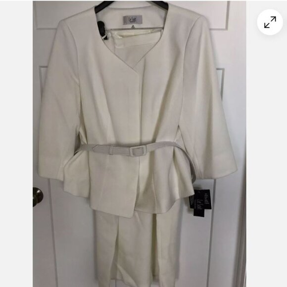 Le Suit Women's Vanilla Ice 2 Pc Jacket Skirt Suit Size 16W, MRSP $310 - Picture 1 of 15